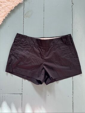 JCrew Classic Women's Black Cotton-Blend Shorts side zip size 10